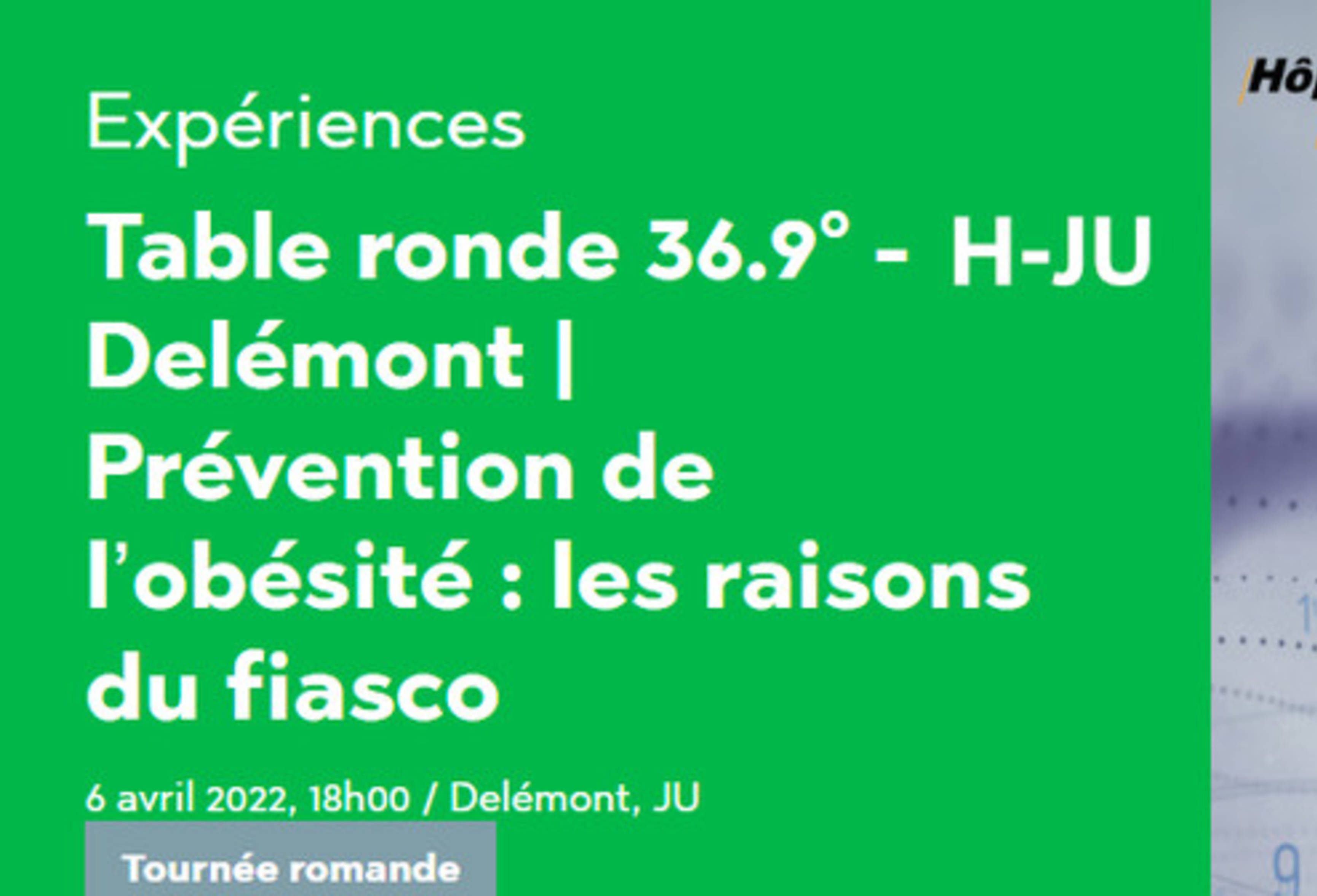 RTS - H-JU / Table ronde animée par Isabelle Moncada sur l'obésité