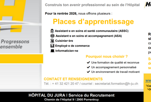 Places d'apprentissage H-JU
