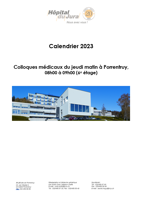 Colloque médicaux jeudi Porrentruy 1er sem 2023